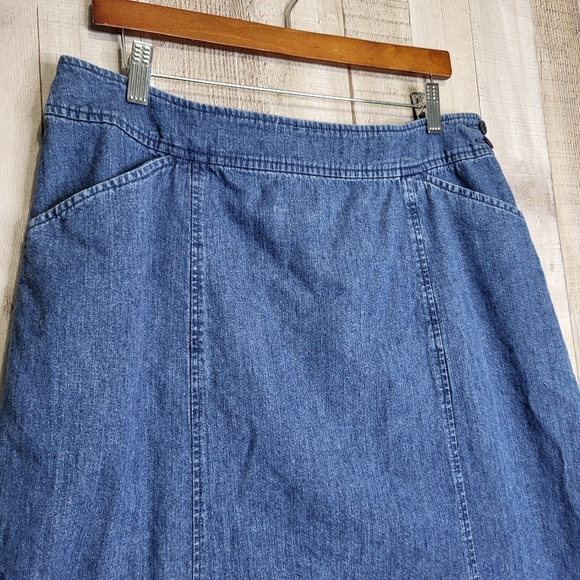 Vintage Pendleton Blue Midi A-Line Jean Skirt. Size 16 - Picture 2 of 11